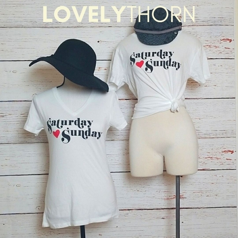 BOUTIQUE TEE // saturday sunday love graphic tee